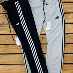 straight fit trackpants with 3 strips