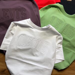levis tshirt in cotton lycra fabric, embroidery